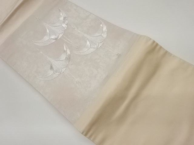 JAPANESE NAGOYA OBI / EMBROIDERY / ABSTRACT CRANE